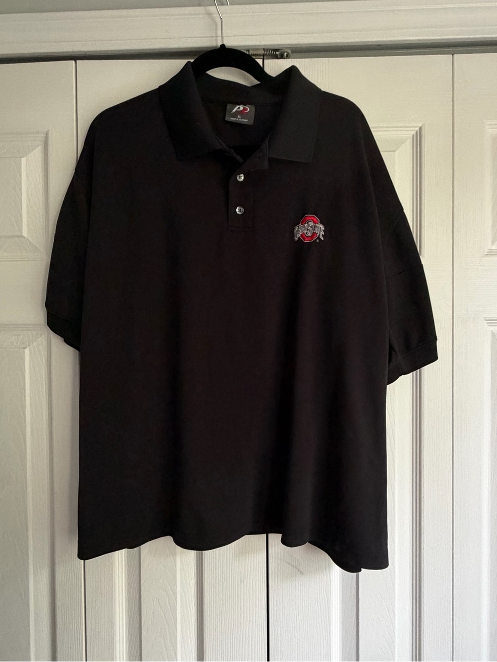 Men's Black Polo with Embroidered Ohio State Logo